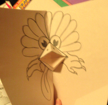 Thanksgiving Craft Ideas on Thanksgiving Turkey Pop Up Card Making Craft Turkeys Beak Opens And