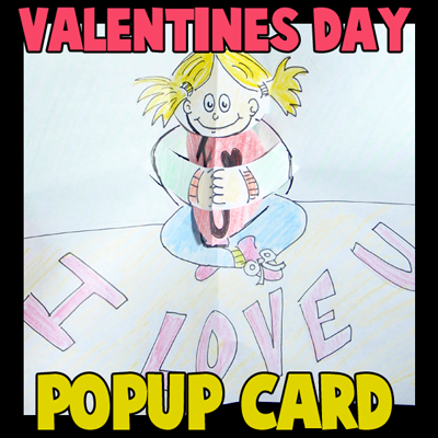 How to Make Valentines Day Pop Up Card of Girl Hugging Heart Crafts Idea for How to Make Valentines Day Pop Up Card of Girl Hugging Heart Crafts Idea for