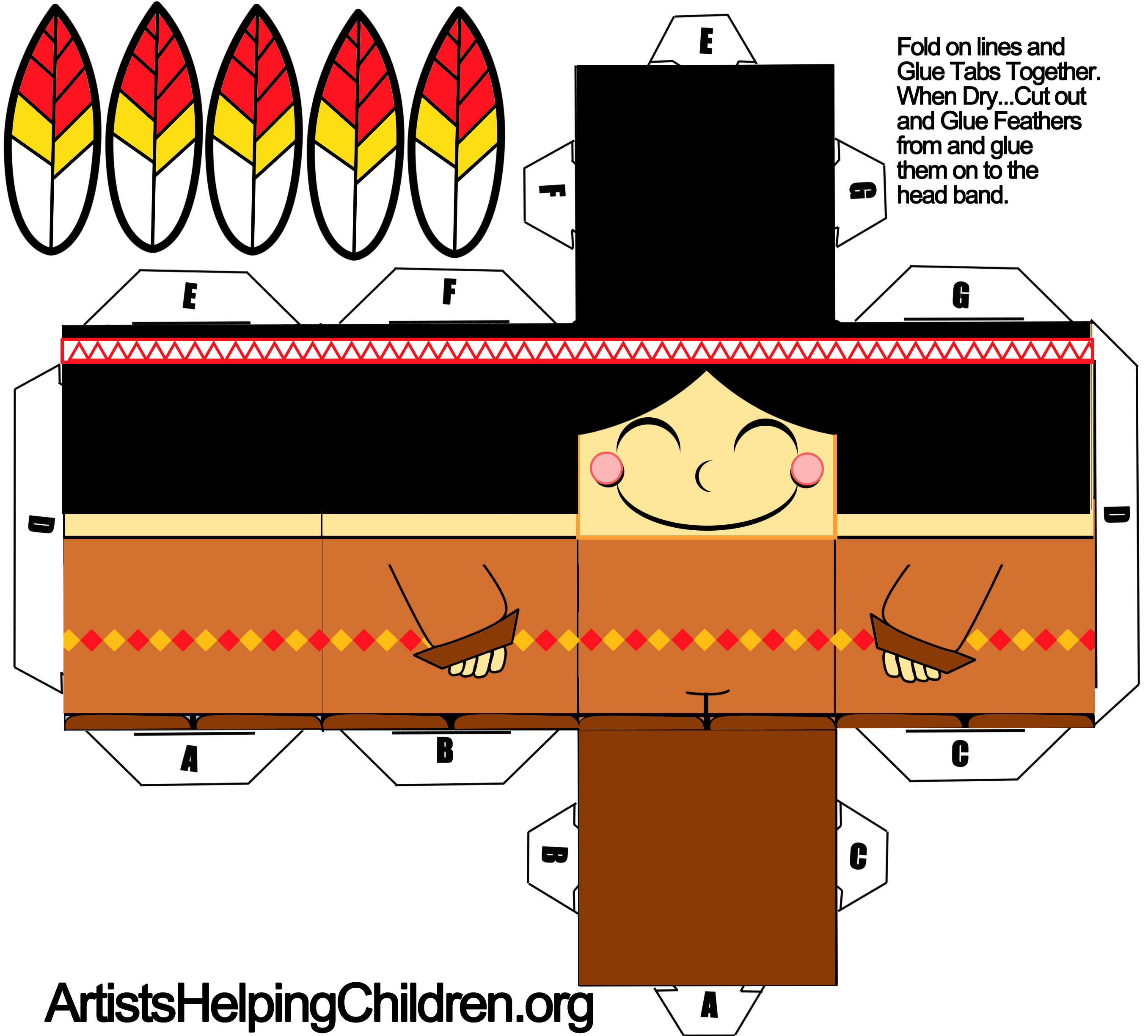 Boy Indian Printable Make out How an craft  paper of to Foldable Paper  hat with  boxes