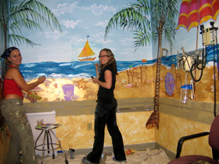 Beach Themed Mural Painted in Childrens Treatment Room - Donated Mural 6