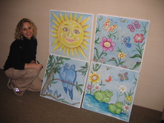 Donated Painted Murals on Hospital Ceiling Tiles