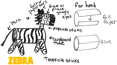 Making Zebras with Toilet Paper Roll