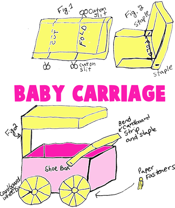 how to make a baby carriage out of cardboard