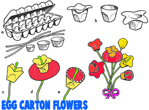 Make a Bunch of Muffin Wrapper and Egg Carton Flowers