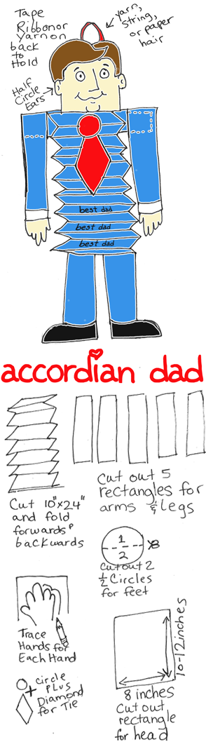 Make Accordian Dads Cards Puppets