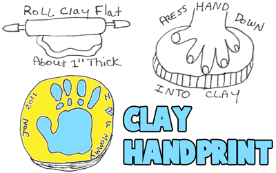 Pressing Handprints in Clay