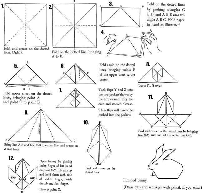 Origami Bunny Rabbits How To Fold Origami Bunnies