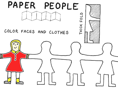 How to make cheap paper doll chain