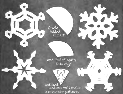 Snow Crystals Paper Snowflake Cutouts