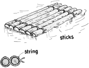 Instructions for Making a Branches Tied Toy Raft Boat