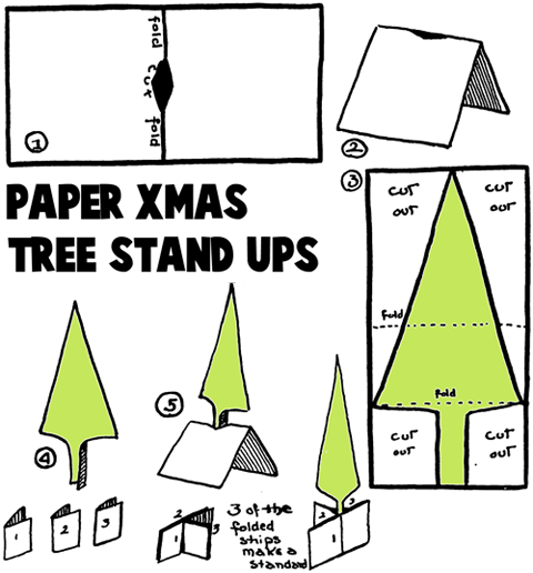 Paper Christmas Tree Stand-Ups