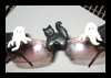 Halloween Decorated Glasses with Ghosts and Black Cats