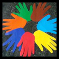 Colorful Handprints Wreath