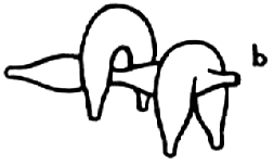 Shape two separate bumps, U fashion, to form legs