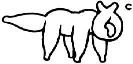 Place end of 2-bump body piece through center opening in head and bend down securely to attach head to body