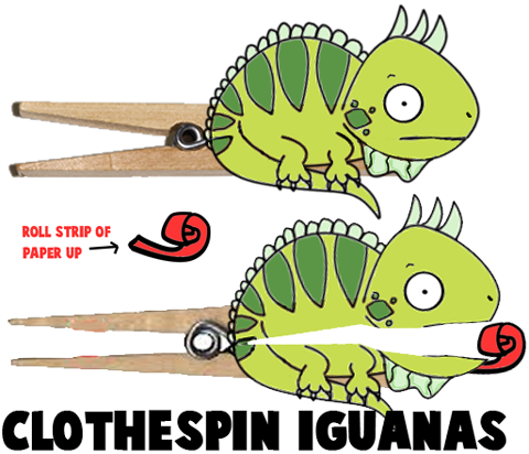 How to Make Clothespin Iguanas