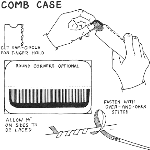 Leather Stitched Comb Cases