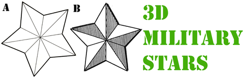 3D Military Stars