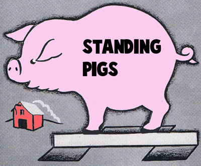 Standing Paper Pigs