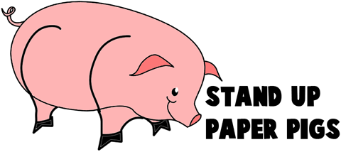 Standing Paper Pigs