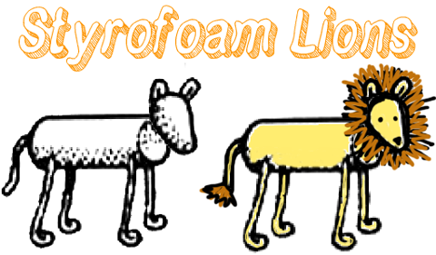 Styrofoam Lions