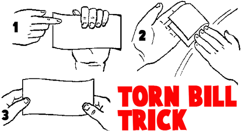 Torn Dollar Bill Trick