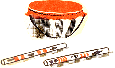 WOODEN BOWL DRUMS & DRUMSTICKS