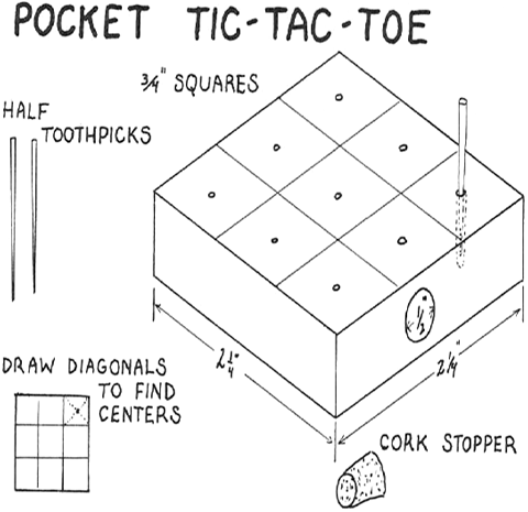 Wooden Pocket Tic-Tac-Toe Game