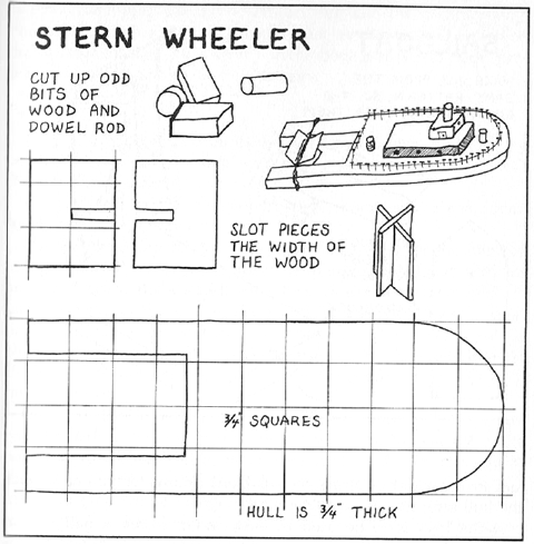 Wooden Stern Wheeler Boat Toy