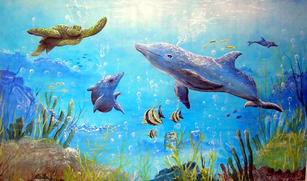 Agape Inn Mural - Underwater scene