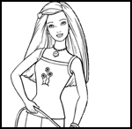 Coloring
  Pages For Kids  : Barbie Coloring Printouts