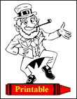 Leprechaun Dancing - St. Patrick's Day Printable Coloring Pages for Kids!