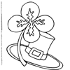 Leprechaun Hat and Shamrock Coloring Pages