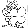 Leprechaun with Shamrock Coloring Pages