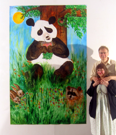 Panda Mural, Racoon and Bunny Healing Mural for Children's Charity and Hospital