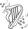 Irish Harp Coloring Printout