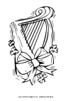 Irish harp coloring page
