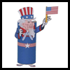 Uncle Sam Holding Flag 4th of July Craft