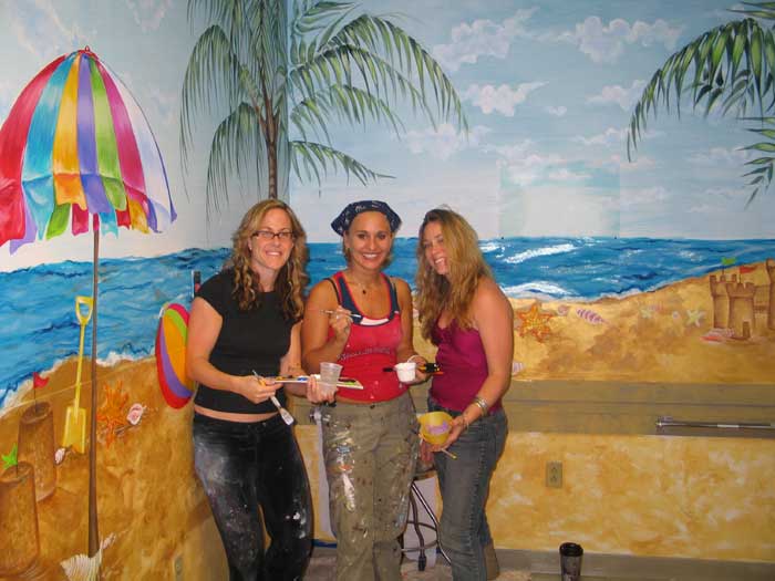 Pediatric Mural Painted in Mt Sinai Pediatric Hospital for Treatment Room for Sick Kids