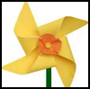 Daffodil Pinwheel : Pinwheel Crafts for Kids