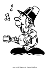 Singing leprechaun coloring page