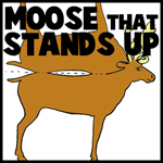 Moose Stand-Up Paper Toy Model to Print Out Craft for Kids