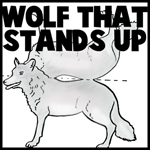 Wolf Stand-Up Paper Toy Model to Print Out Craft for Kids