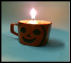Make Halloween Jack-o-Lantern Candle Holder with an Old Teacup – Craft for Kids