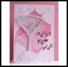 ”Happy
  New Year” Champagne Glass Shaker Card