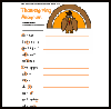Thanksgiving
  Anagrams   : Thanksgiving Worksheets for Children