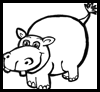 How to Draw Cartoon Hippos