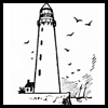 How to draw easy lighthouses with step by step tutorial