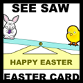 Easter Bunny and Baby Chick See-Saw Paper Toy Card Craft 