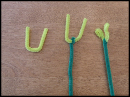 Use Chenille Stems for Handprint Easter Lily Bouquet of Flowers Craft Activity for Kids